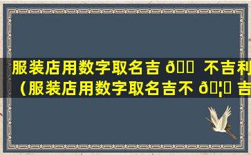 服装店用数字取名吉 🐠 不吉利（服装店用数字取名吉不 🦆 吉利呀）